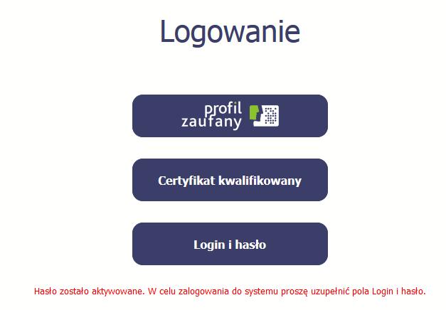 Pierwsze logowanie do SL2014 Po wyborze hiperłącza zawartego w przesłanej wiadomości (link aktywacyjny), w otwartej stronie logowania wprowadź