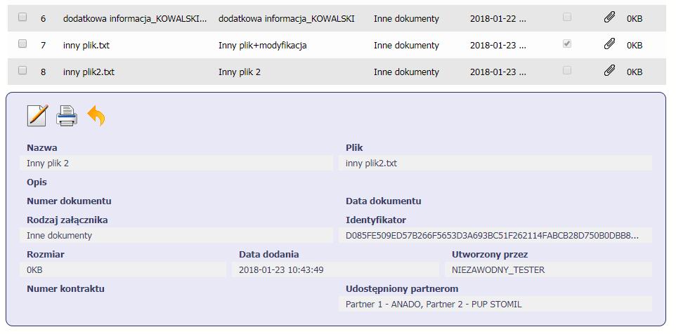 12.9. Usuwanie plików Możesz usuwać dodane przez siebie pliki. Jest to jednak możliwe wyłącznie wtedy, gdy dany plik nie jest powiązany z żadnym dokumentem.