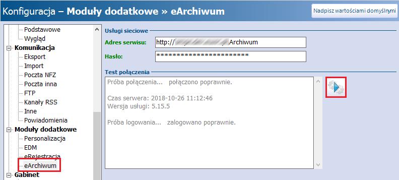 Rozpoczęcie pracy z modułem Rozdział Rozpoczęcie pracy z modułem 2 Po zainstalowaniu modułu earchiwum należy dokonać jego konfiguracji w programie mmedica, poprzez wprowadzenie adresu usług