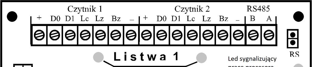 -6-3. BUDOWA I OPIS ELEMENTÓW Na rys. 2 przedstawiona jest schematyczna budowa pakietu kontrolera AS1560 v. A Rys.2 Łączówki na pakiecie AS1560 v.