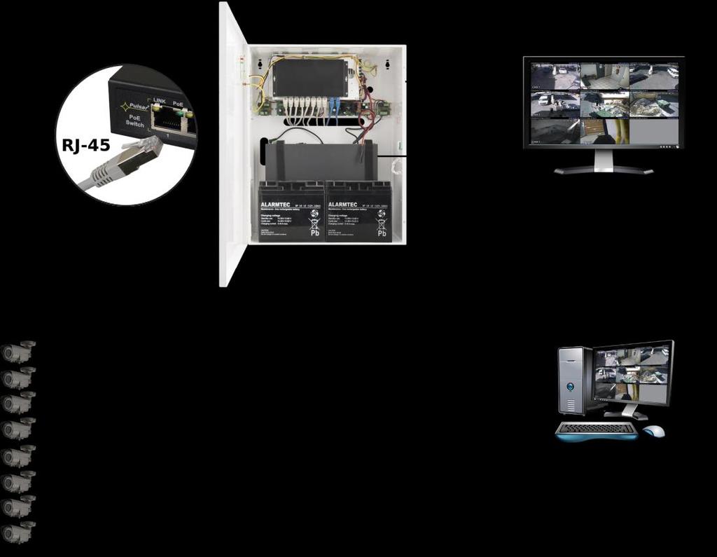 S108-CRB v1.0 Switch 10-portowy S108-CRB z zasilaczem buforowym do 8 kamer IP i rejestratora, z miejscem na rejestrator Wydanie: 1 z dnia 16.04.