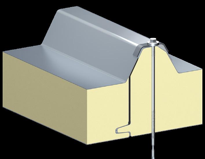 IzoRoof Płyta dachowa TR 1080 1. Profilowane okładziny o wyjątkowej estetyce powierzchni 2. Duży promień profilowania okładziny zapewniający trwałość powłoki ochronnej 3.