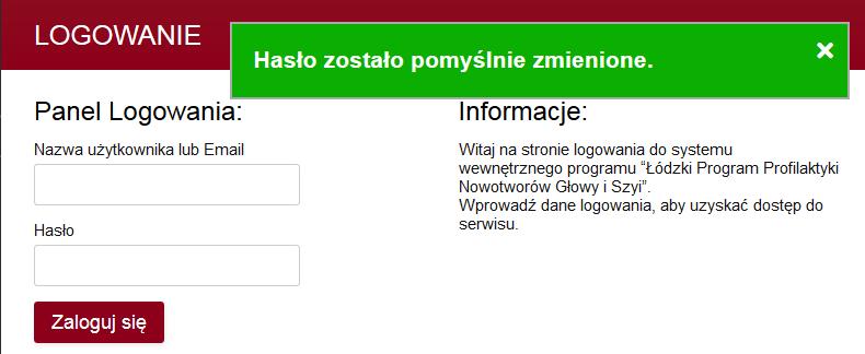 profilaktyka.umed.pl (Rys. 4) z formularzem logowania (zaznaczony na rysunku czerwoną ramką).