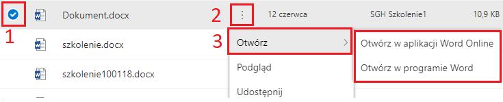 Rys. 19 Jeśli dwóch lub więcej użytkowników mających dostęp do pliku będzie go równocześnie edytować, będą się wzajemnie widzieć, a zmiany pojawiać się będą w czasie rzeczywistym u wszystkich