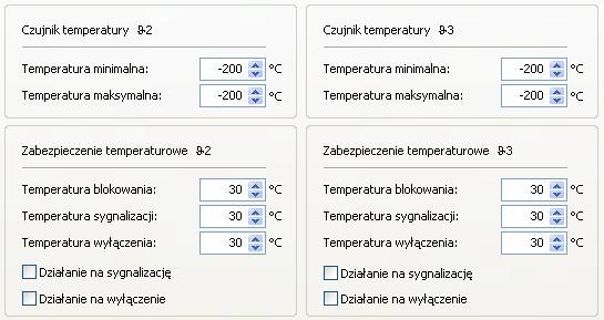 Zabezpieczenia temperaturowe i czujniki temperatury ϑ2, ϑ3 Nastawy minimalna i maksymalna temperatury czujników są dostępne mimo wyłączenia zabezpieczeń