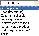 Ustawienie predefiniowane nazwy pliku rejestracji zakłóceń Krótka nazwa zawiera w opisie: dowolny tekst, adres w sieci i licznik plików np.