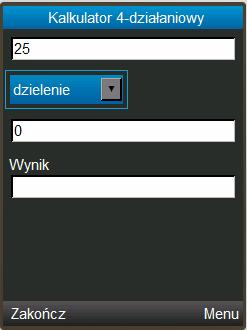 String wyn_str = Double.toString(wyn); wynik.setmaxsize(math.max(lznakow, wyn_str.length())); wynik.setstring(wyn_str); catch (NumberFormatException e) { alert.