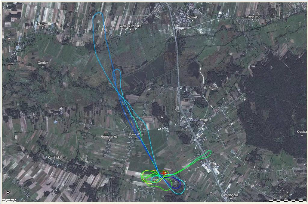 Fot. 4. Drugi lot rozpoczął się o 17:54:13, a zakończył wypadkiem o 18:25:04.