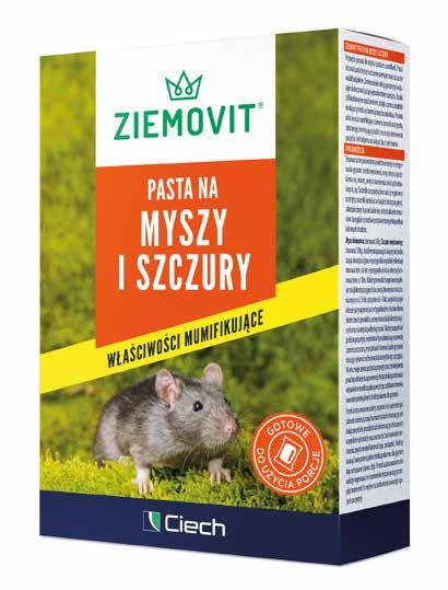 Termin stosowania: przy wystąpieniu problemu PASTA NA MYSZY I SZCZURY Atrakcyjna dla gryzoni forma przypominająca świeży