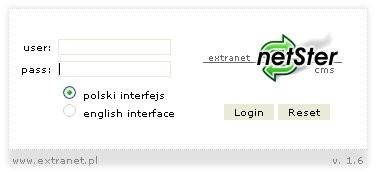 Informacje wstępne System netster służy do zarządzania treścią oraz strukturą serwisu internetowego.