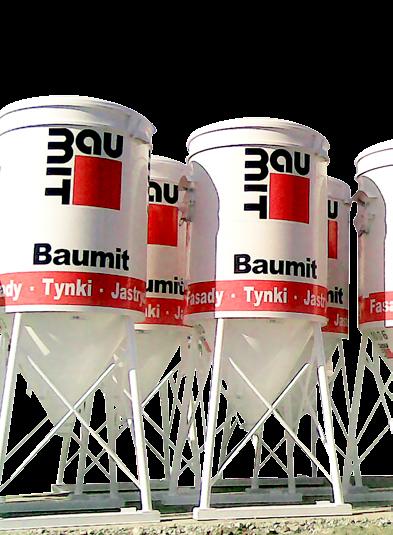 Technologia silosowa i aplikacja maszynowa szybkość, bezpieczeństwo i pełne wykorzystanie materiału Tynki maszynowe Baumit doskonale nadają się do