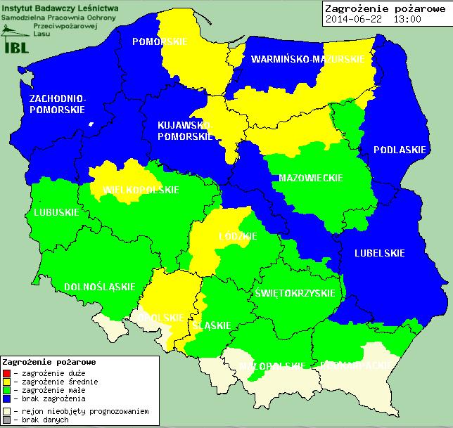 Zagrożenie pożarowe lasów