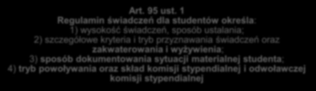 okres przyznawania stypendiów Art. 95 ust.