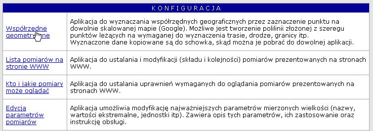 1. Współrzędne geometryczne Aplikacja służy do wyznaczania współrzędnych geograficznych przez zaznaczenie punktu na dowolnie skalowanej mapie (Google).