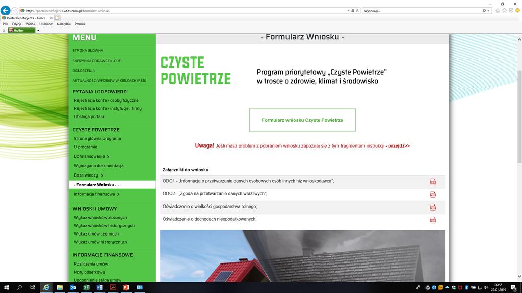Wniosek o dofinansowanie Strona Główna Czyste Powietrze Po wypełnieniu Wniosku