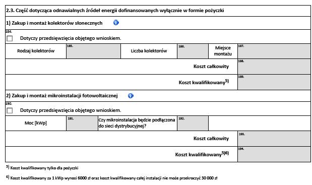 Informacje we wniosku