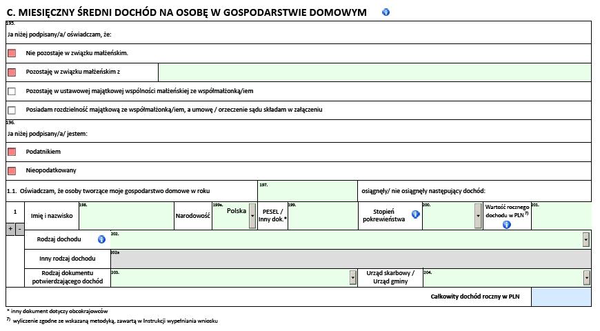 Wniosek o dofinansowanie Informacje