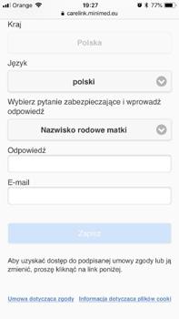 OPROGRAMOWANIE CARELINK PERSONAL Konfiguracja i dostęp do konta Partnera terapii 1) Następnie wybrany Partner terapii będzie