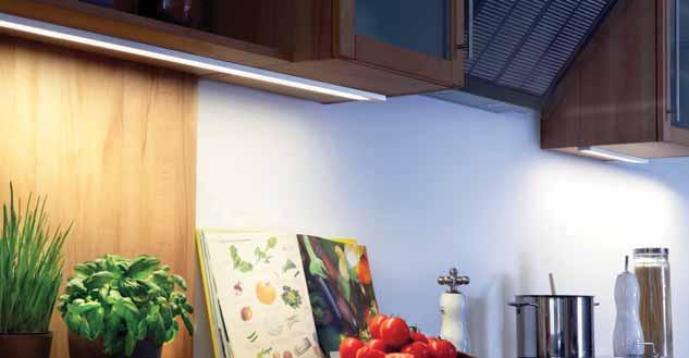 Dynamic LED Top-Stick F LED under cabinet luminaire adjustable colour appearance Dynamic Connection: Life: Energy efficiency: LED transformer DC 24 V L70/B10 50.