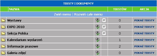 Edycja działu W celu edycji danego działu należy wybrać polecenie EDYTUJ dla tego działu. Nanosimy zmiany, w celu ich zapisania klikamy polecenie ZAPISZ. 3.