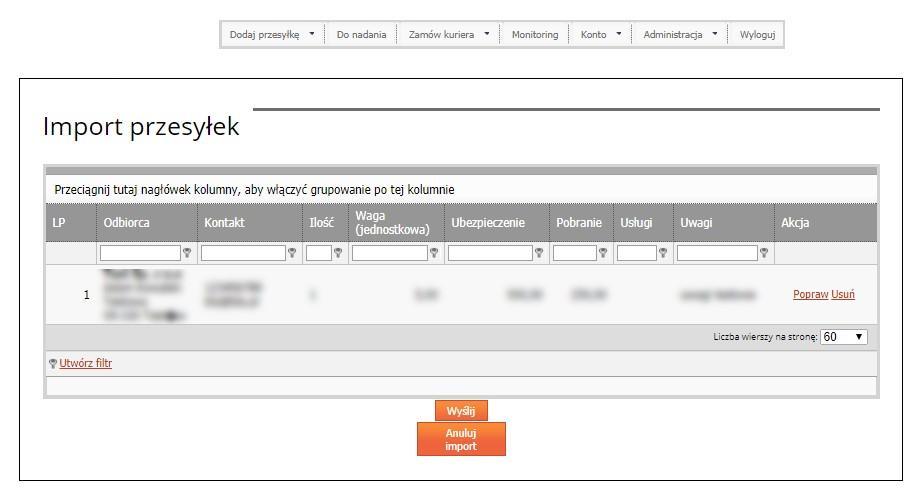 WebTrucker instrukcja obsługi v. 2.4 11 Jeżeli plik jest poprawny, system przejdzie do strony z podsumowaniem.