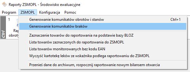 VII. GENEROWANIE KOMUNIKATÓW BRAKÓW Zgodnie z ustawą o zmianie ustawy Prawo farmaceutyczne (Dz. U. z 2015 poz. 788) art.