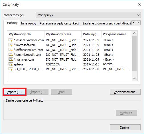 instalacji certyfikatu: Rys.