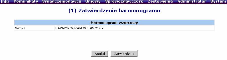 I. NaleŜy wprowadzić nazwę: Rys. 6.88 Przykładowe okno dodawania harmonogramu II. Po wprowadzeniu i zaakceptowaniu nowej nazwy harmonogramu naleŝy wprowadzić pozycje.