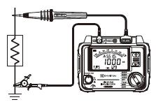 Miernik KEW3125A/KEW3025A mierzy rezystancję izolacji oraz sprawdza, czy izolacja urządzeń lub obwodów elektrycznych jest w dobrym stanie.