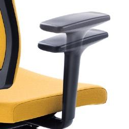 Height adjustable armrest (range 70 mm), sliding pad (range +/- 18 mm), polypropylene/polyurethane pad.