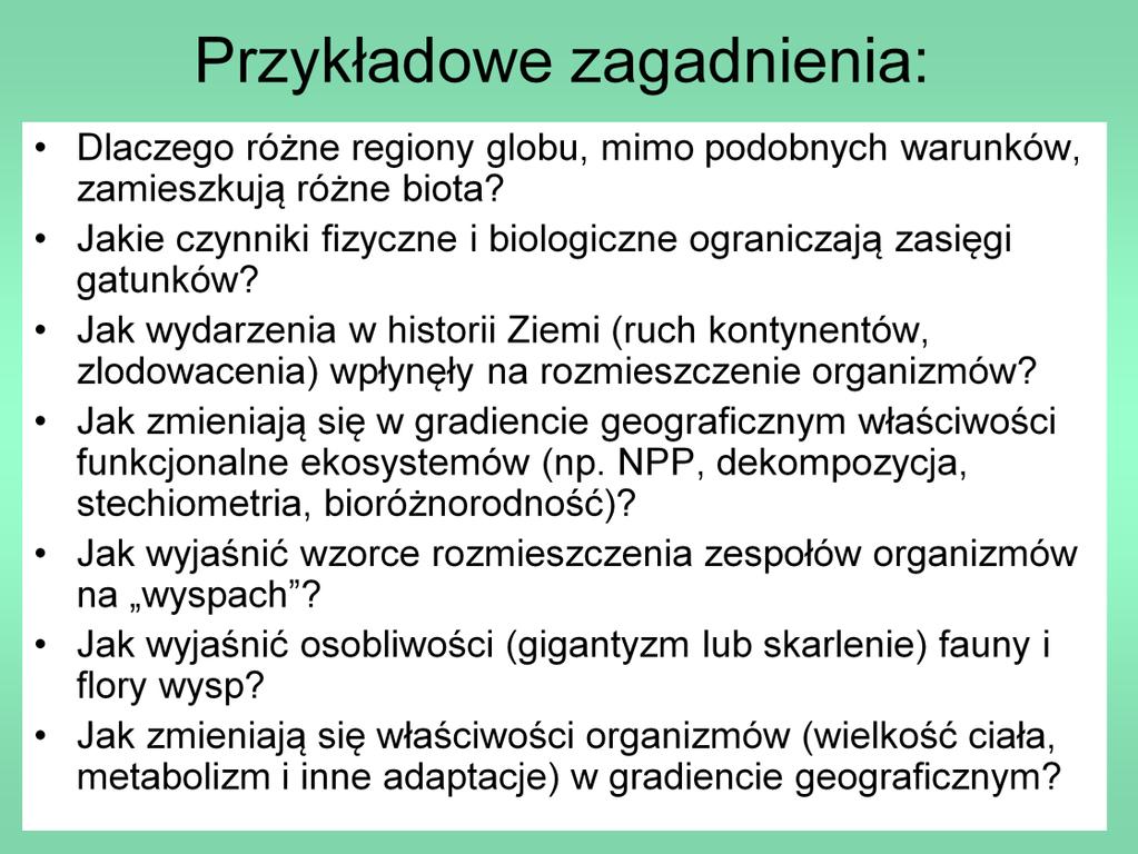 Oto kilka przykładów zagadnień