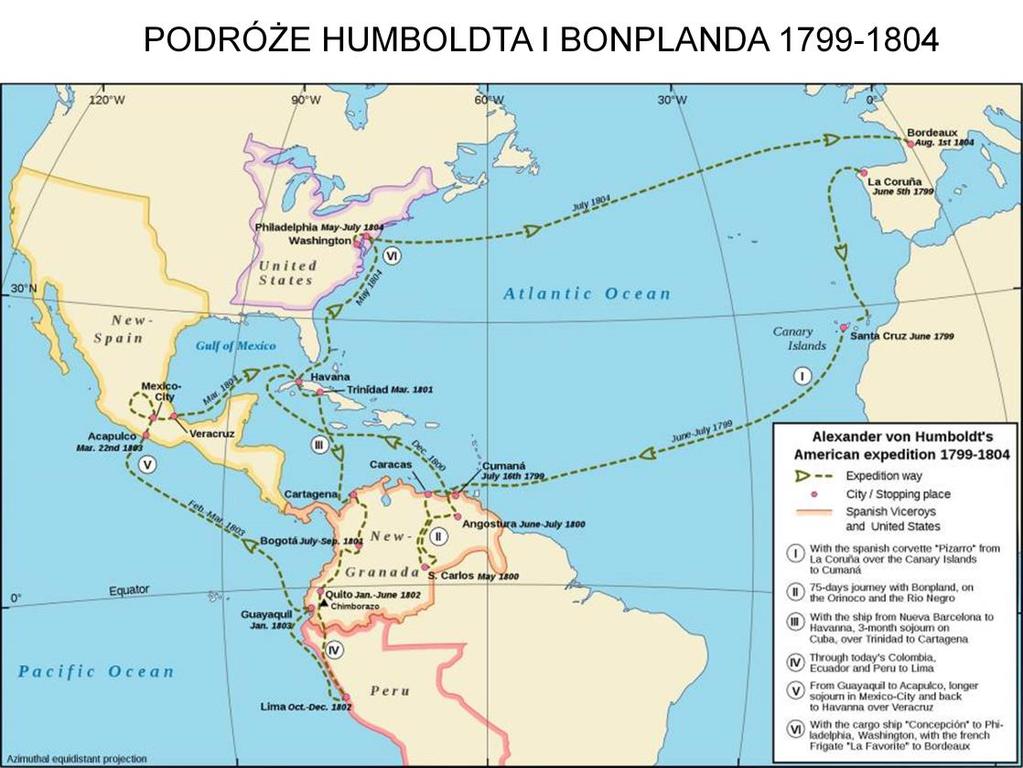 Humboldt wyruszył w r. 1799.
