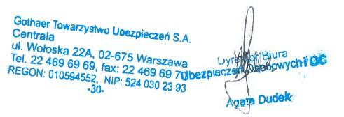 Dane osobowe mogą być udostępnione lub przekazane podmiotom upoważnionym do pozyskania danych osobowych na podstawie szczególnych przepisów prawa, innym zakładom ubezpieczeń i zakładom reasekuracji,