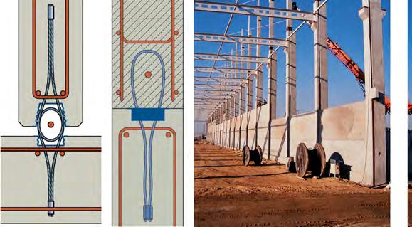 Systemy VS i FS Aktualnie połączenia elementów betonowych, wykonywanych w różnym czasie, realizuje się za pomocą łączników bazujących na wykorzystaniu giętkiej liny stalowej typu VS i FS.