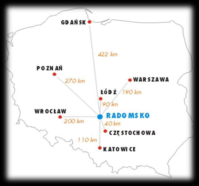 LOKALIZACJA LOCATION Firma SKB ma swoją siedzibę w Polsce Centralnej w