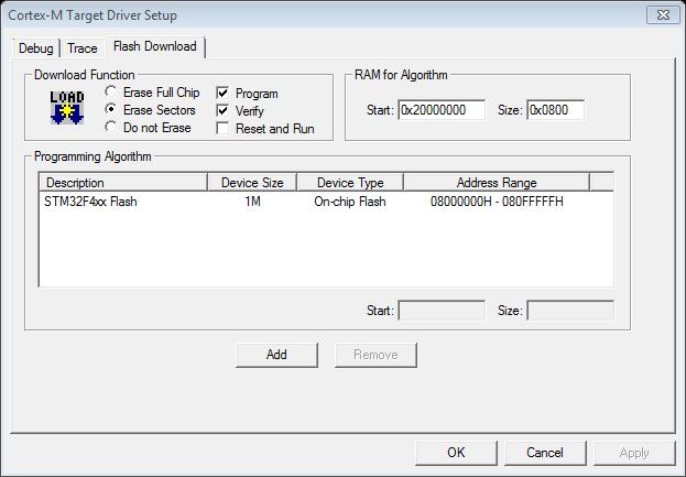 Kliknij na Settings i sprawdź ustawienia: - Port: SW i Max Clock: 1MHZ (Debug Adapter). - W zakładce Trace ustaw Core Clock: 168.