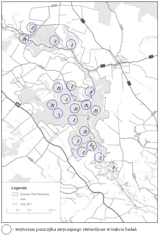 Monitoring wybranych gatunków sów w Ojcowskim Parku Narodowym w 2012 r. 45 Ryc. 3.