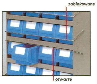 kuwetę przed całkowitym wysunięciem z regału stosowana