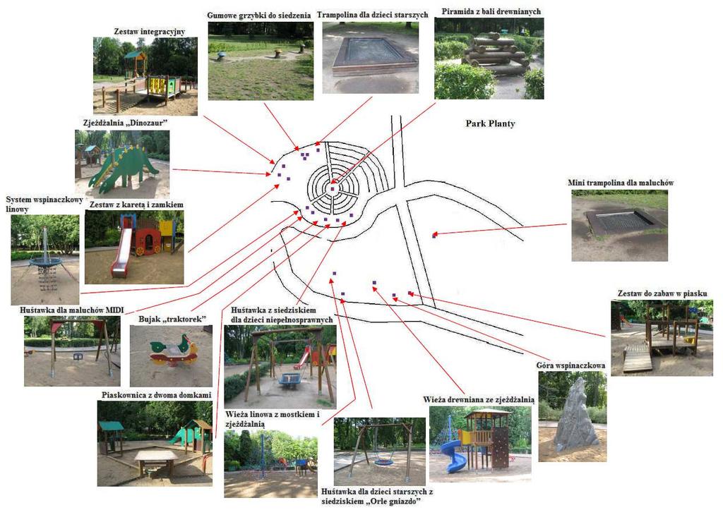 Plac zabaw dla dzieci w Parku Planty Działka nr: