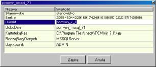 EXECUTE=<InstallMSDE>\Binn\osql.exe -Usa -P -ic:\mssql7\pcmmsq71.sql Jest to wywożanie edytora polecen MS SQL, kto ry w tym wypadku żę czy sił z serwerem na domyslne puste hasżo.
