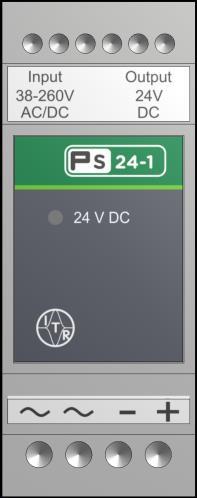 Moduły 4.1. Moduł PS 24-1 Moduł zasilacza PS24- zasilacz napięcia stałego 24 V DC o szerokim zakresie napięcia zasilającego.