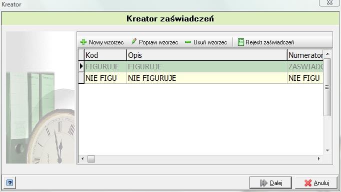 10. Wydruki. Dostęp do wydruków mamy z menu górnego-> Wydruki, poszczególne opcje zostaną omówione w kolejnych podrozdziałach. 10.1. Zaświadczenia.