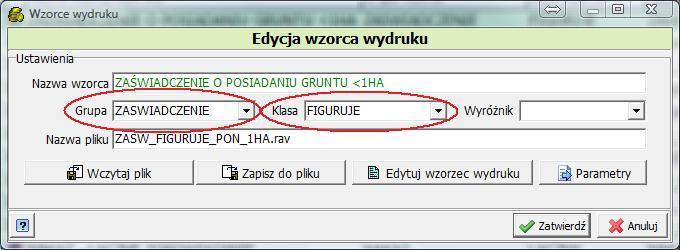 Przyciskiem Słownik zaświadczeń, wprowadzamy Kod i Opis, Typ wybieramy z listy rozwijanej (do wyboru: figuruje, nie figuruje, brak), Numerator (patrz rozdział 6.2.