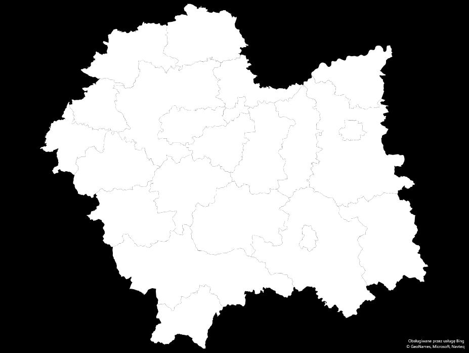 Kraków (14,7%) subregion krakowski 7,4% subregion tarnowski 5,7% Dla pozostałych subregionów odsetek jest zbliżony i przyjmuje