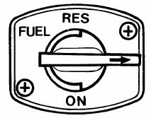 WAŻNE: Po przestawieniu kranika paliwa do pozycji "RES", należy zatankować na najbliższej stacji benzynowej.