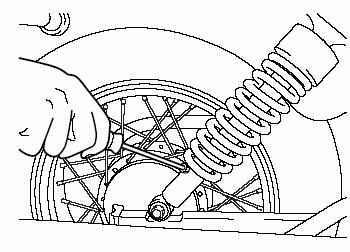 Jeżeli silnik pracuje i przy rozłożonej nóżce bocznej zostanie wrzucony bieg, to silnik automatycznie gaśnie.