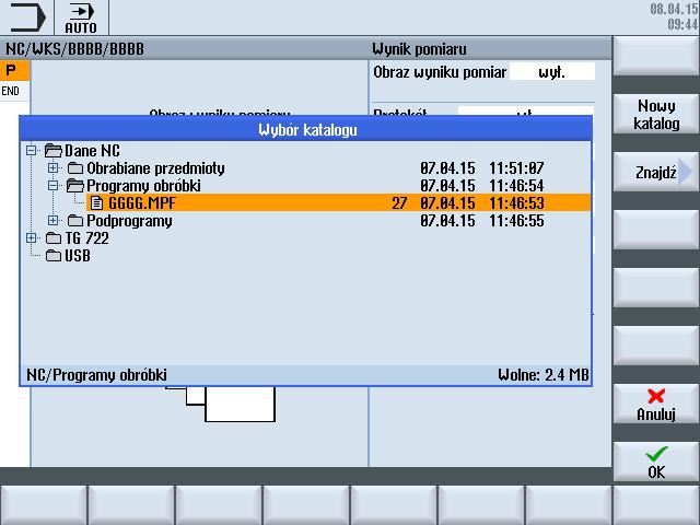 Opis 2.14 Funkcje dodatkowe Rysunek 214 Dialog wyboru miejsca zapisania protokołu Wybierać można wszystkie dyski i ścieżki występujące w menedżerze programów.