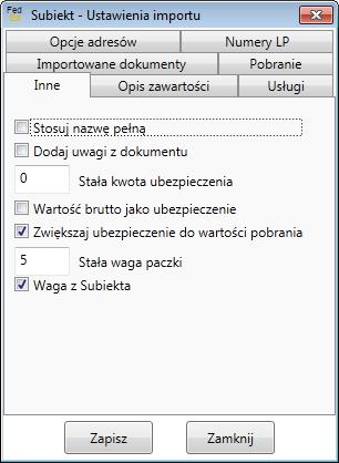 SMS powiadomienia SMS (Nadawca tylko do nadawcy, Odbiorca tylko do odbiorcy, Nad. I odb. do nadawcy i odbiorcy) EMAIL powiadomienia e-mail (Nadawca tylko do nadawcy, Odbiorca tylko do odbiorcy, Nad.