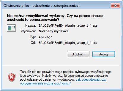 uruchomienie aplikacji Klikamy przycisk Uruchom W