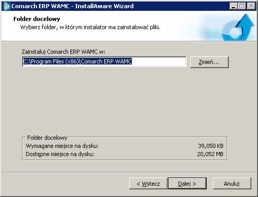 2 Instalacja Comarch ERP WAMC Poniżej znajdziesz opis przebiegu instalacji Comarch ERP WAMC, który poprowadzi Cię przez instalację.